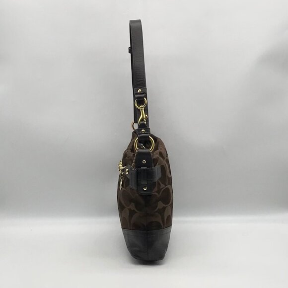 Coach Brown Canvas Signature Chain Convertible Shoulder Bag F18862 - Picture 3 of 11